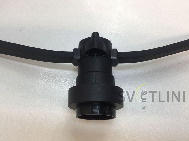 Ретро гирлянда с лампочками IP65 уличная каучук 2 патрона E27/метр Esviti 17007 17007 фото