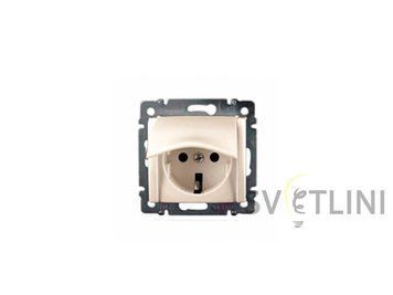 Розетка Valena Classic без рамки з заземленням та кришкою IP21 слонова кістка 46350 фото
