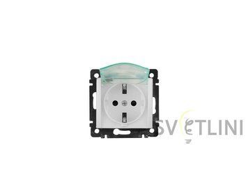 Розетка Valena Classic без рамки з заземленням та кришкою IP44 біла 46356 фото