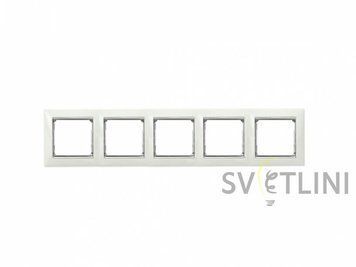 Рамка 5-постова Valena Classic білий/срібний штрих 46424 фото