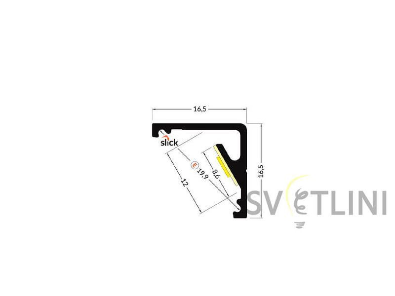 Угловой профиль для светодиодной ленты с рассеивателем 16,5x16,5 мм PL202 03904 03904 фото