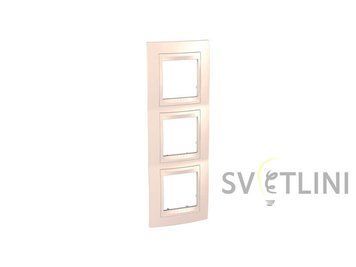 Рамка Unica Plus 3-постовая вертикальная слоновая кость 45589 фото