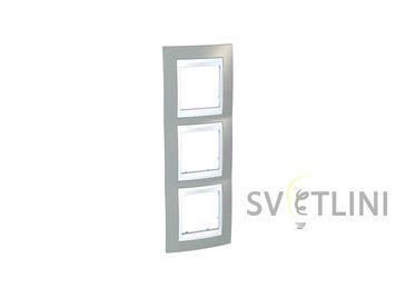 Рамка Unica Plus 3-постовая вертикальная туманно-серый 45591 фото