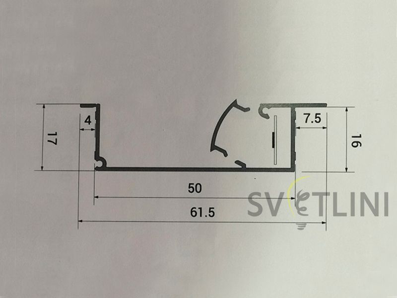 Алюмінієвий плінтус з підсвічуванням PL059 03499 фото